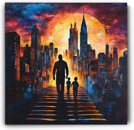 Celestial Circuitry: The City Awakens Open Edition Print by Black James and Sons