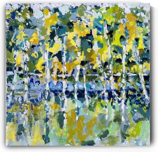 Patricia Walton  - A walk in the forest - Une marche dans le bois - Acrylic - 18 x 18 x 1 12 by Global Art League