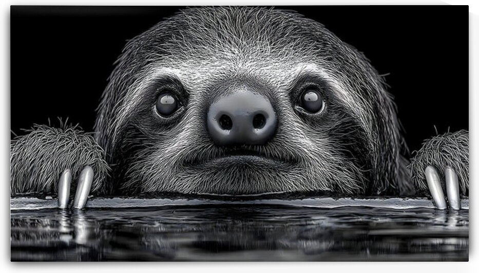 Sloth – Wildlife Portrait Art Print by Savage Art Prints
