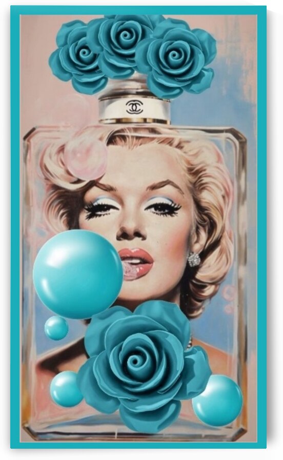 Marilyn Monroe Inspired Perfume Bottle Art – Roses Pop Art | Glam Fashion Wall Decor | Luxury Feminine Artwork Hollywood Icone Luxury and Elegance Wall Decor by ArtByLumy