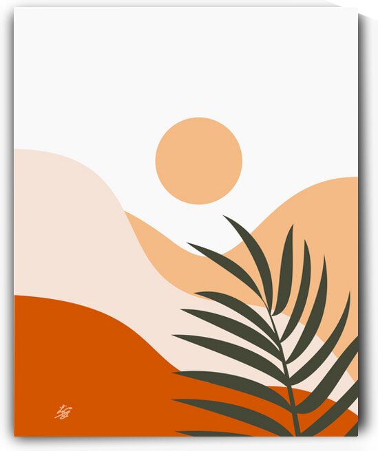 Minimalist Sunset Landscape by Liz Cereby