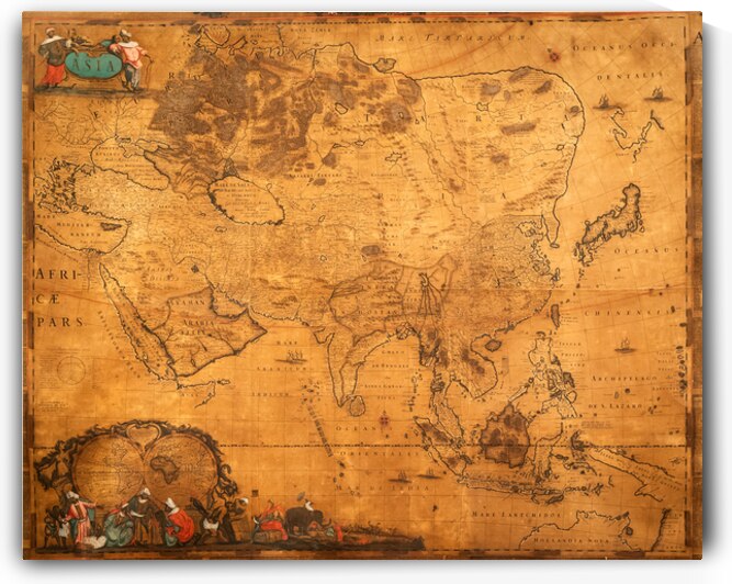 Ancient cartography. Authentic old map. Exploration geography  by Paolo Modena