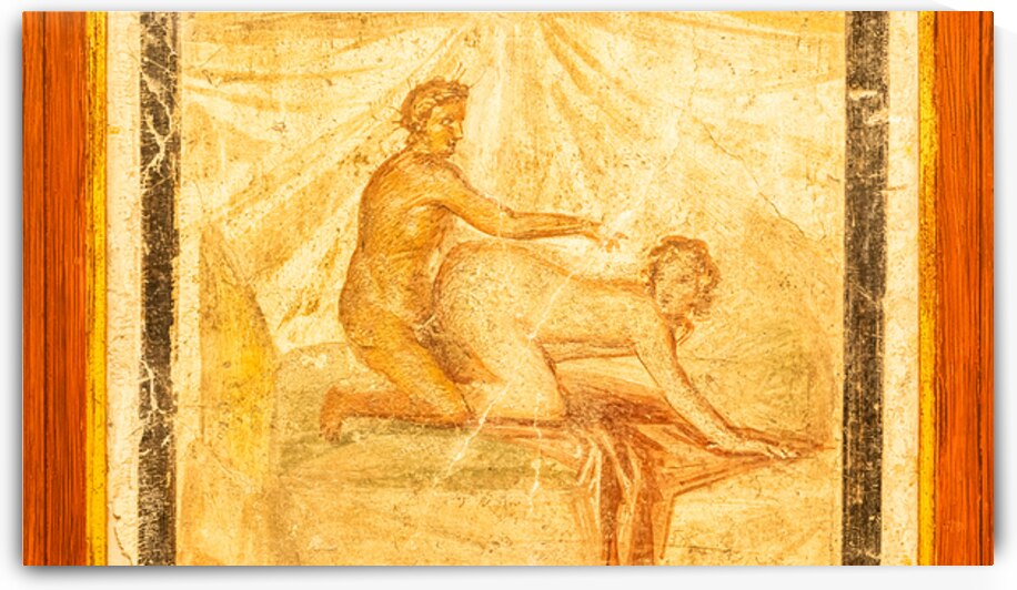 Erotic Fresco Detail from Pompeii Naples Archeological Museum   by Paolo Modena