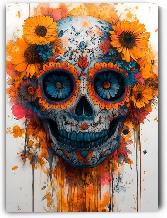La Sonrisa Eterna – The Eternal Smile Sugar Skull Art Print by Savage Art Prints