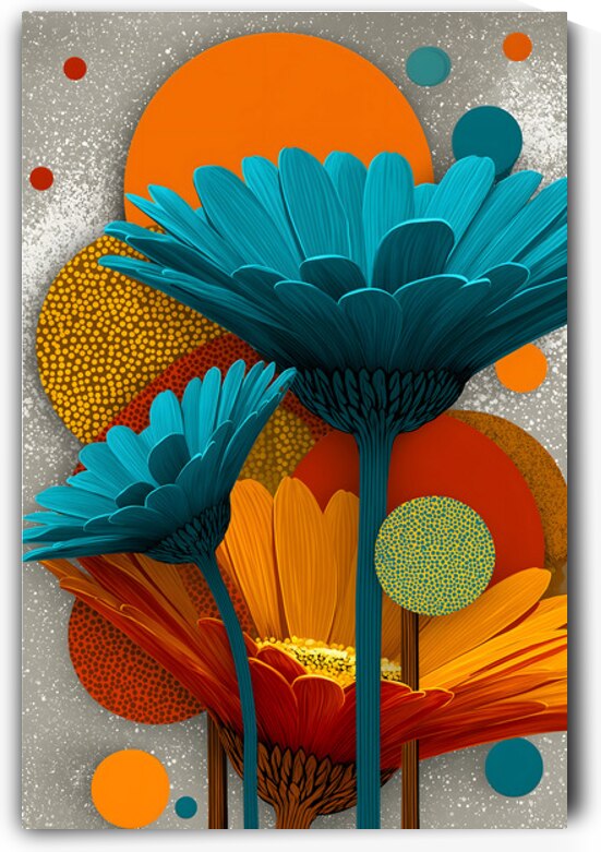 Atomic Petals – Modern Floral Art Print by Savage Art Prints