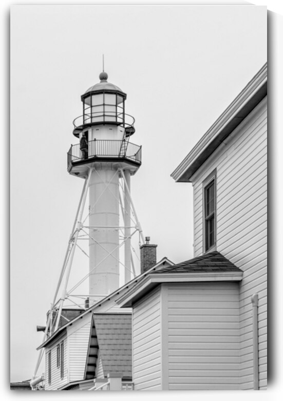 Lake Superiors Guiding Light Grayscale by Jennifer White