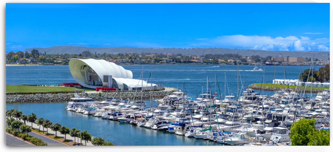 USA California San Diego Bay marina and Seaport Village in downtown near Gaslamp Quarter by Elijah Lovkoff