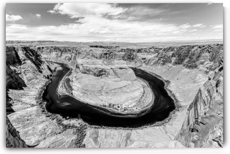 Horseshoe Bend Arizona Afternoon Grayscale by Jennifer White