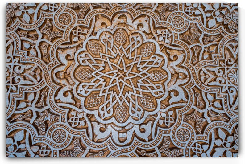 Alhambras Floral Plasterwork Detail by Geoffrey Prior