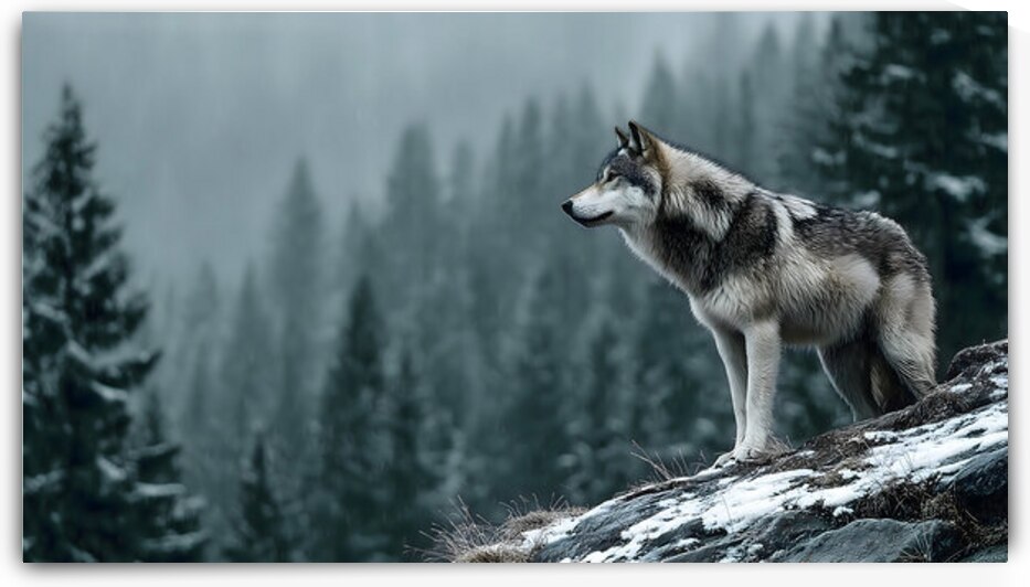 Forest Sentinel – Wildlife Landscape Art Print by Savage Art Prints