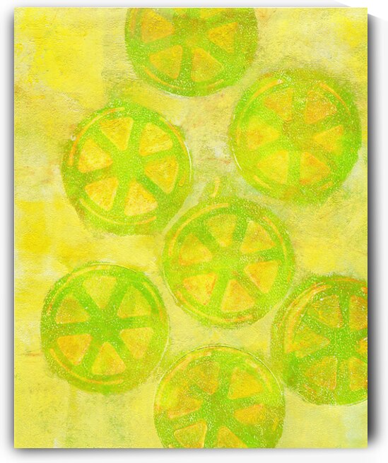 lemon twist abstract acrylic painting by Karen Kaspar