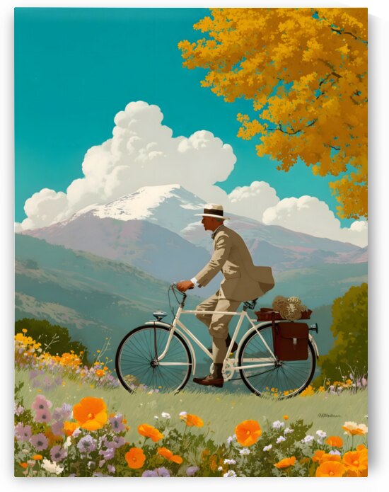 The Elegant Cyclist – Vintage Cycling Poster Art Print by Savage Art Prints