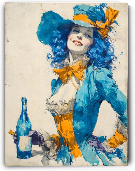 Sonrisa de Champan – Champagne Smile Vintage Poster Art Print by Savage Art Prints