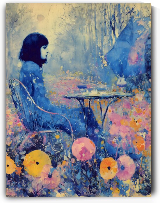 Una Copa en el Jardin – A Glass in the Garden Vintage Poster Art Print by Savage Art Prints