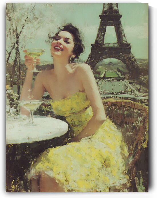 Parisian Joy Portrait – Vintage French Art Print by Savage Art Prints