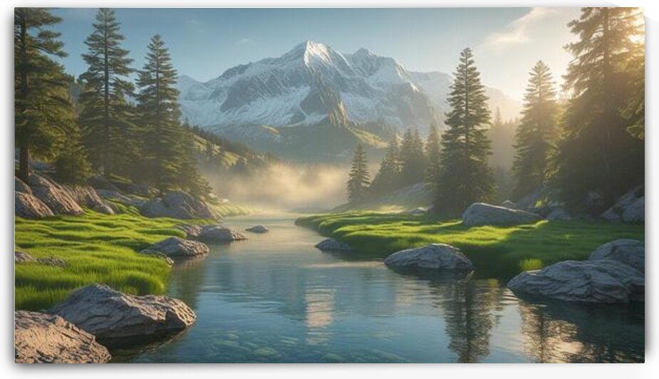 A breathtaking natural landscape featuring a maje by Marigold