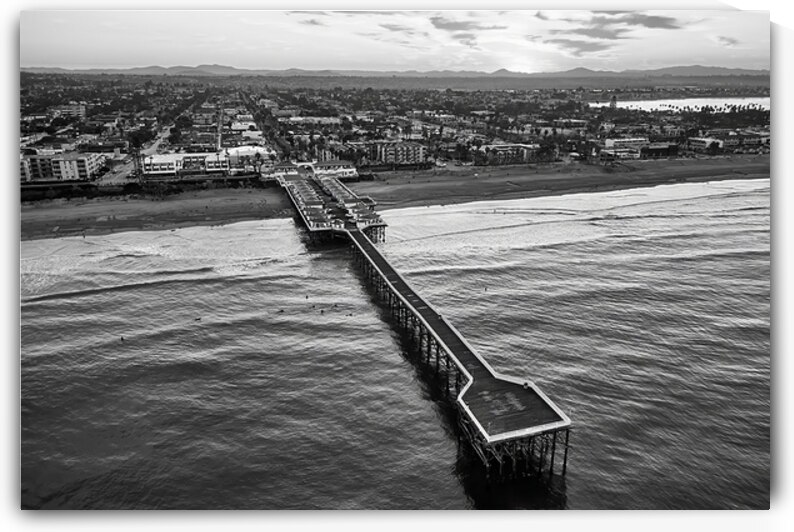 Aerial Look Down Crystal Pier San Diego by Ryan Cameron
