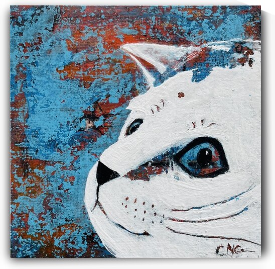 Blue kitty  by Connie Carleton Art