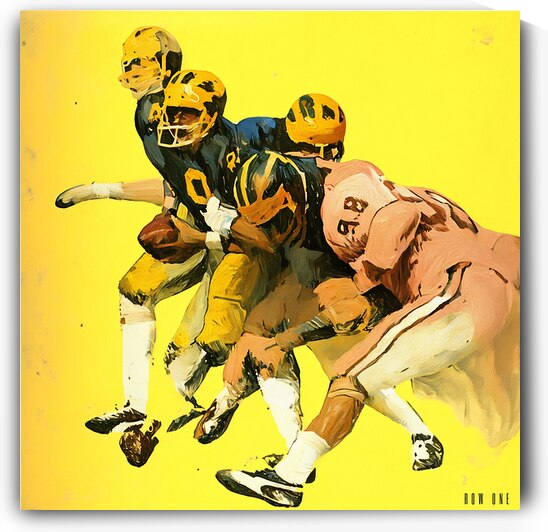1973 Michigan Wolverines Football Art by Doug Hesseltine by Row One Brand