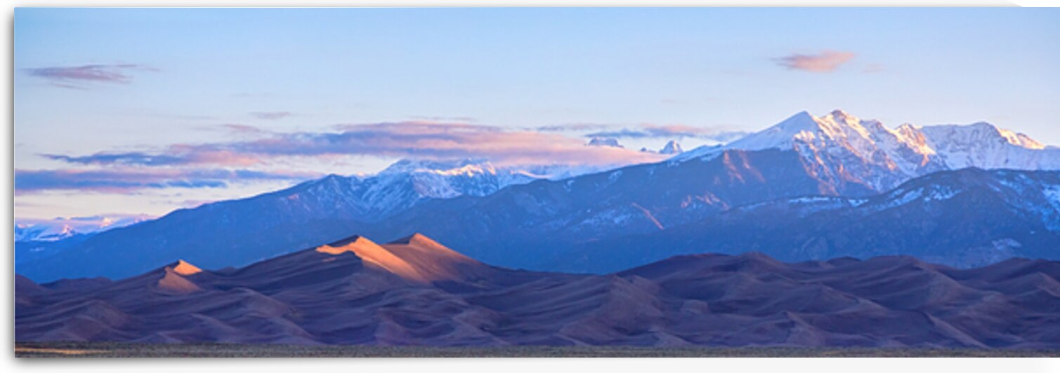 Colorado Sand Dunes First Light Sunrise Panorama by Bo Insogna