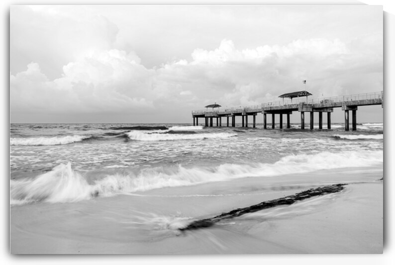 Orange Beach Gulfside Morning Grayscale by Jennifer White