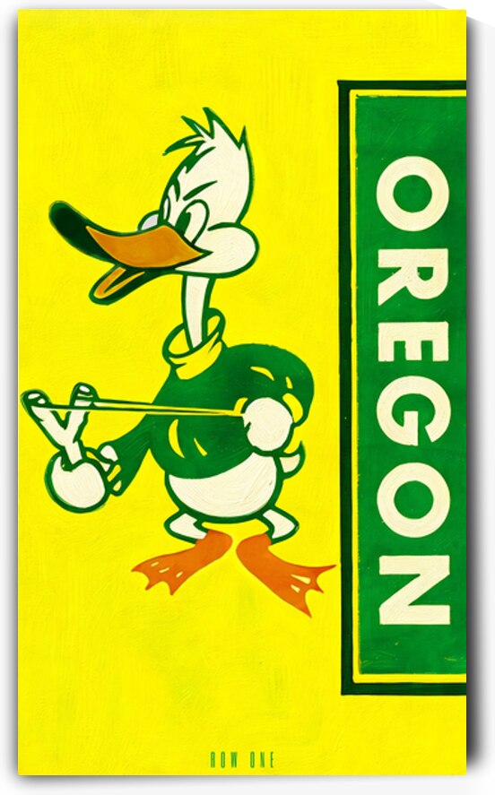 1960 Oregon Duck Slingshot Cartoon Art by Row One Brand
