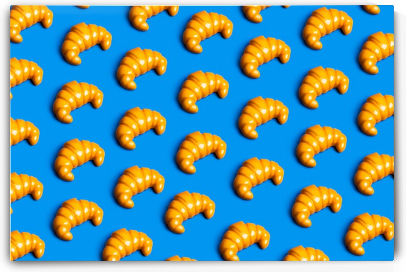 Plastic croissant pattern symbolizes junk food culture critique by ADDICTIVE STOCK