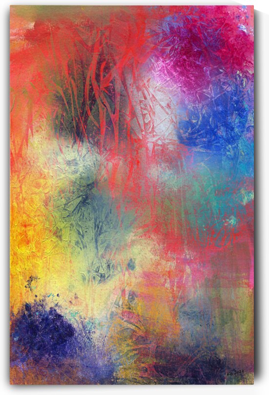 Mystical forest acrylic painting by Karen Kaspar