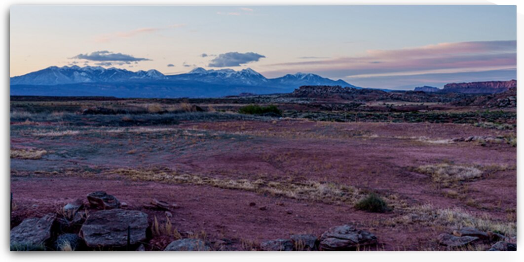 La Sal Mountains Dawn Pano by Jennifer White