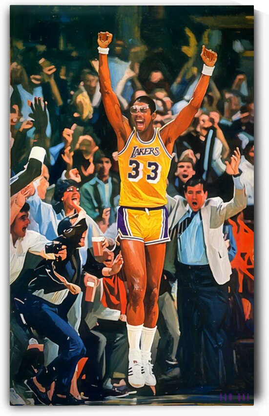 Kareem Lakers Celebration Art by Row One Brand
