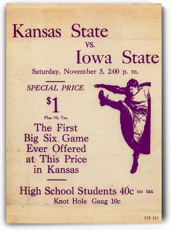 1930s Kansas State vs. Iowa State Football Ad by Row One Brand
