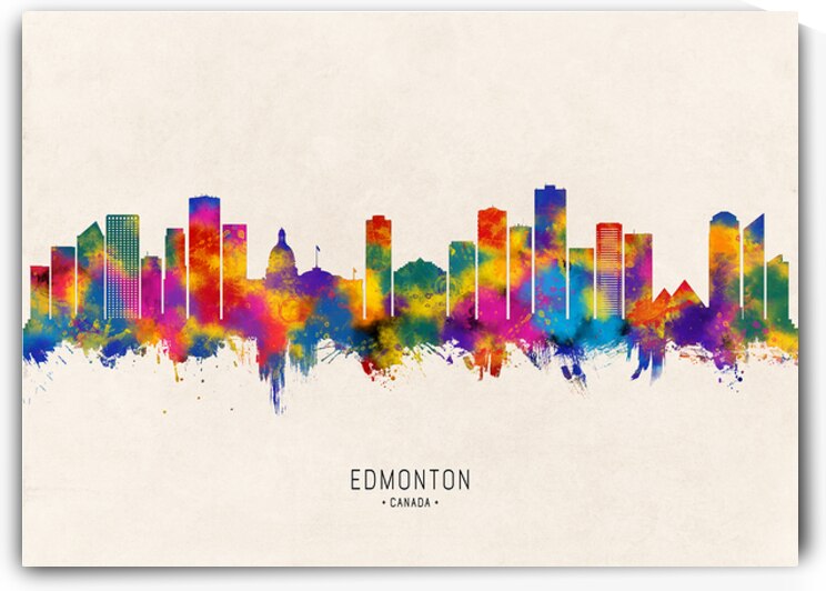 Edmonton Canada Skyline Beige by Towseef Dar