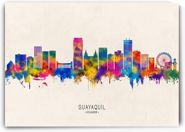 Guayaquil Ecuador Skyline Beige by Towseef Dar