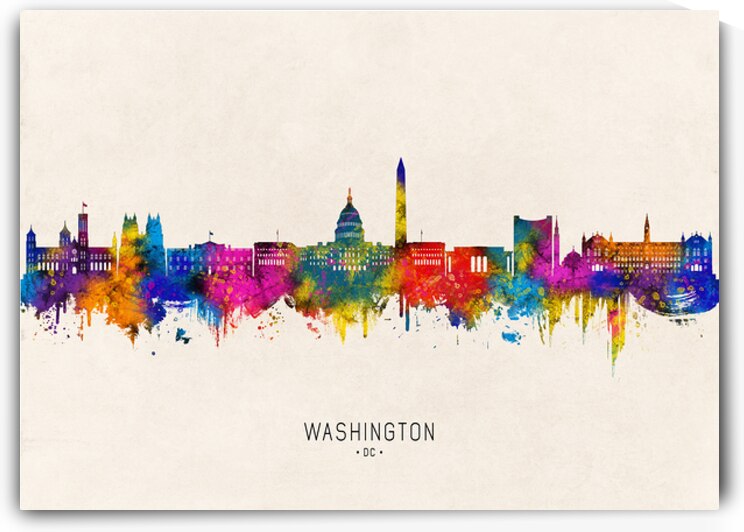 Washington D.C. USA Skyline Beige by Towseef Dar