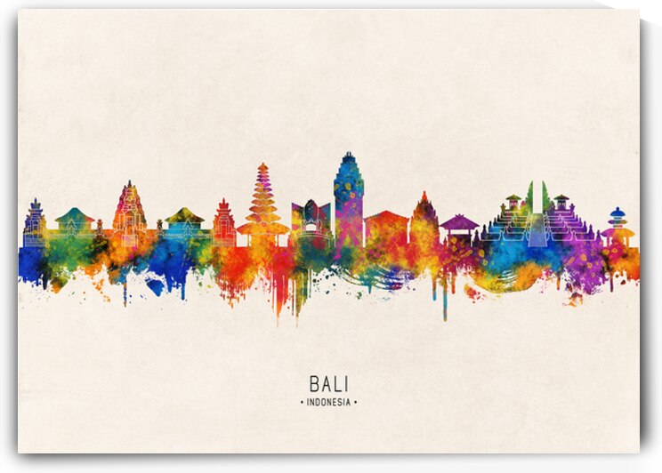 Bali Indonesia Skyline Beige by Towseef Dar