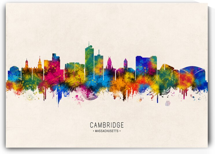 Cambridge Massachusetts Skyline Beige by Towseef Dar
