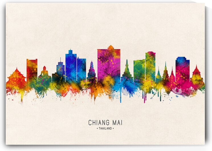 Chiang Mai Thailand Skyline Beige by Towseef Dar