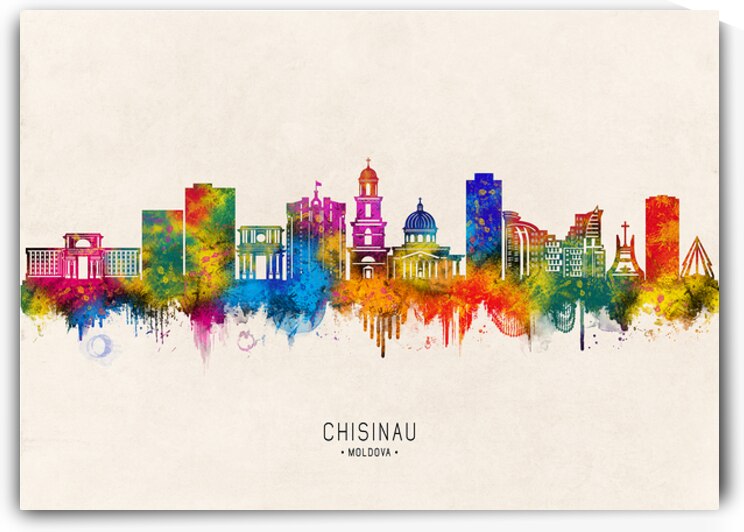 Chisinau Moldova Skyline Beige by Towseef Dar