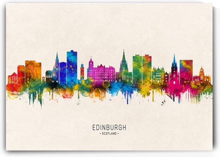 Edinburgh Scotland Skyline Beige by Towseef Dar