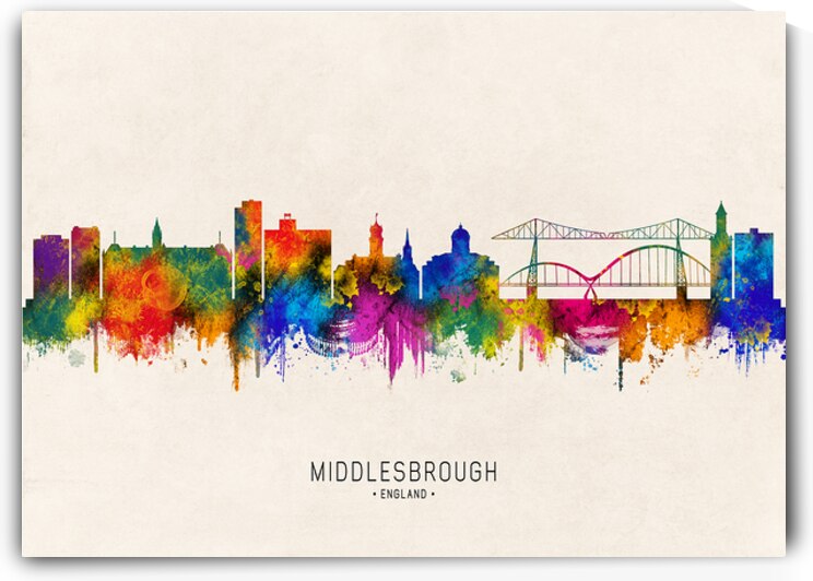 Middlesbrough England Skyline Beige by Towseef Dar