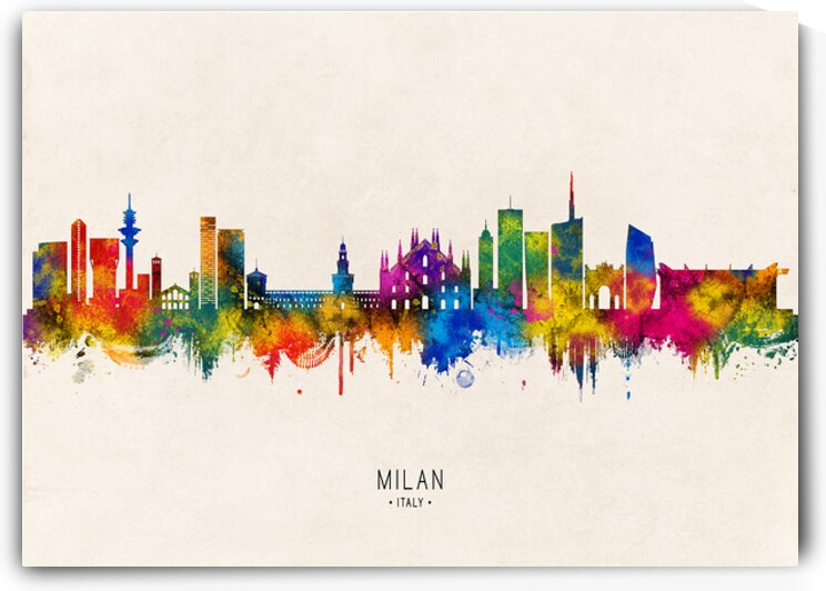 Milan Italy Skyline Beige by Towseef Dar