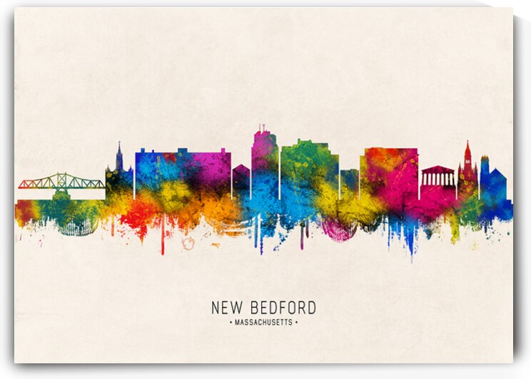 New Bedford Massachusetts Skyline Beige by Towseef Dar