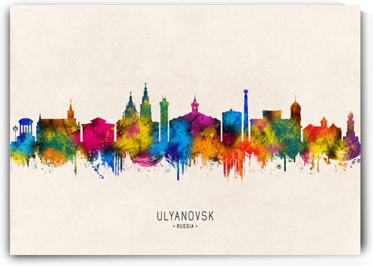 Ulyanovsk Russia Skyline Beige by Towseef Dar
