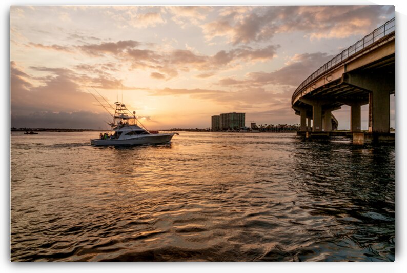 Fishing Boat Sunrise Perdido Pass by Jennifer White