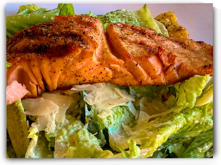 Grilled Salmon on Caesar by Bill Swartwout Photography