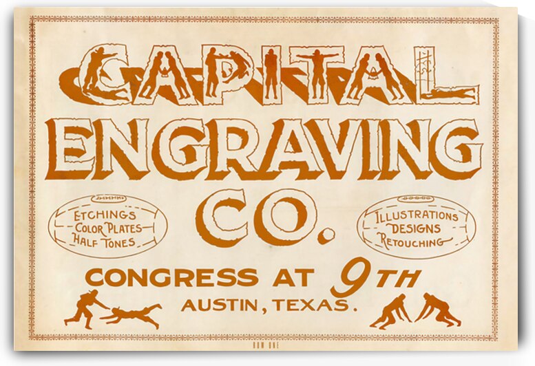 Early 1900s Capital Engraving Austin Texas by Row One Brand