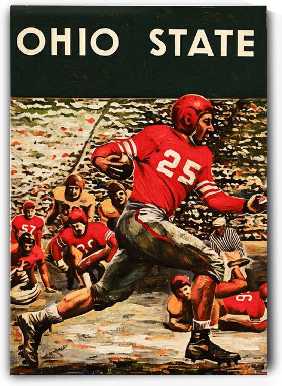 1940s Ohio State Football Art by Row One Brand