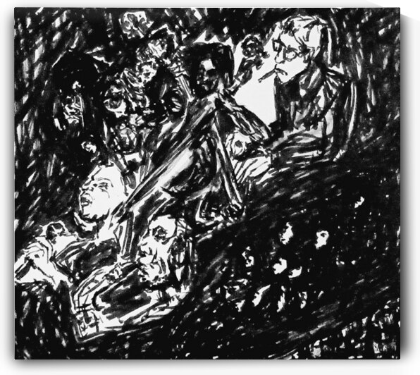 1755201081536 fca05c8e 3768 4b50 97de 65593a6a737 Jazz  Band and Audience by Lawrence Silver Art