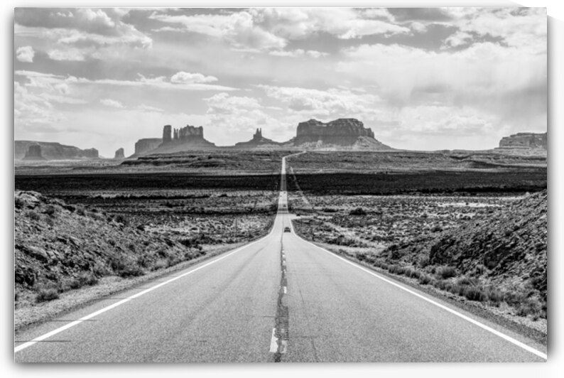 Forrest Gump Highway Scene Utah Grayscale by Jennifer White