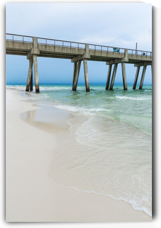 Navarre Beach Pier Coastline Waves by Jennifer White